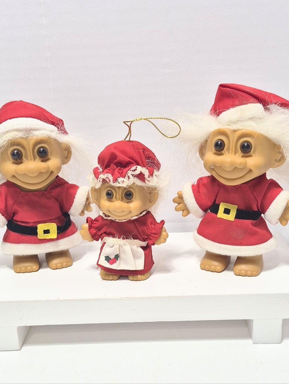 Vintage Troll Doll Santas lot of 3